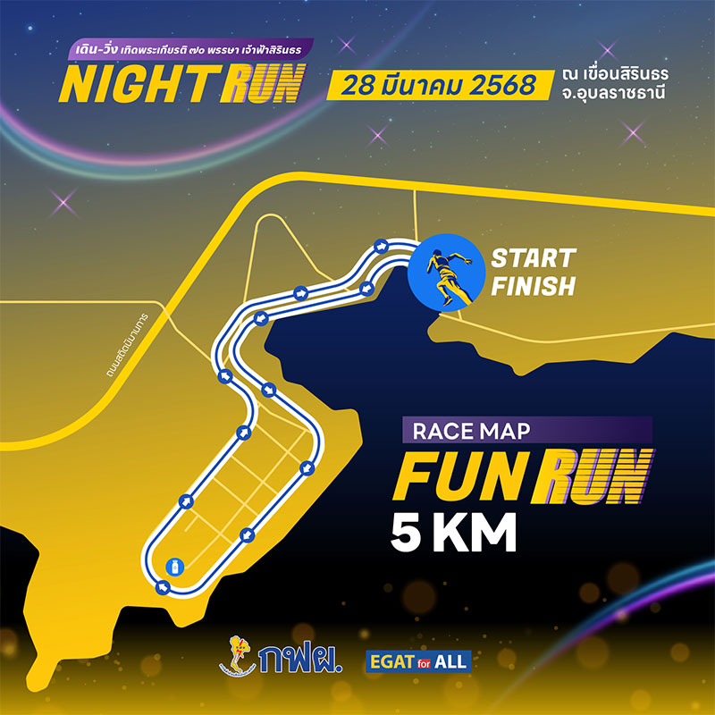 เดิน-วิ่ง เทิดพระเกียรติ 70พรรษา เจ้าฟ้าสิรินธร Night Run 2025