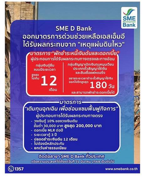 สั่ง 8 แบงก์รัฐออกมาตรการเร่งด่วน เยียวยา ปชช. ที่ได้รับผลกระทบเหตุแผ่นดินไหว