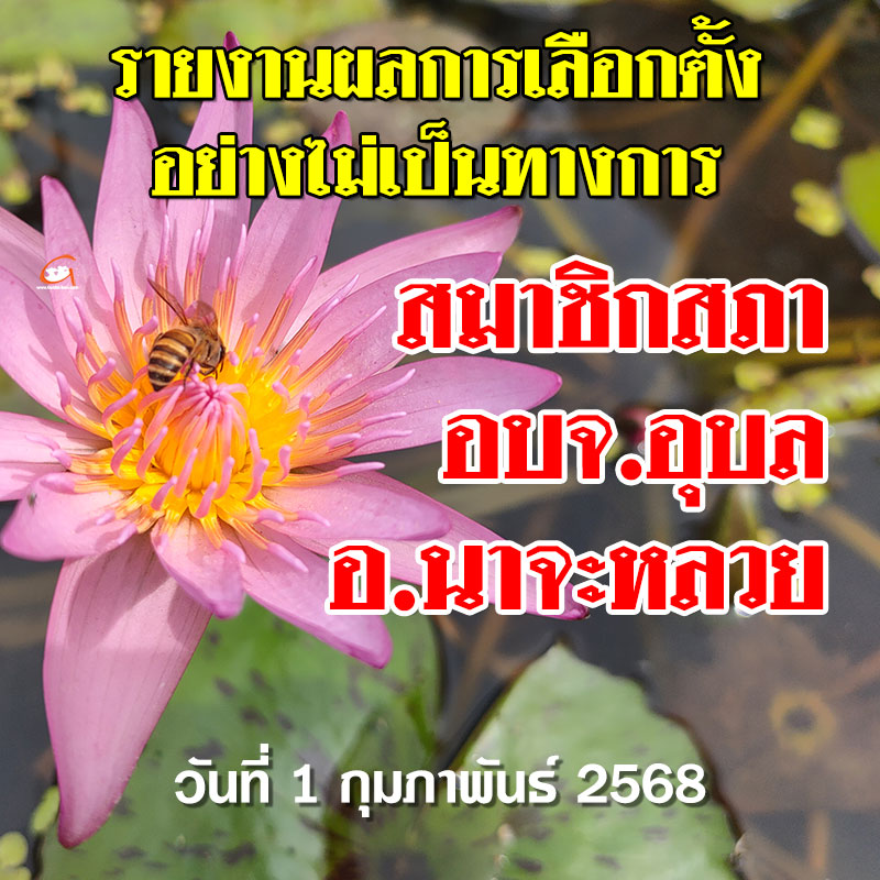 รายงานผลเลือกตั้ง สจ.อบจ.อุบล 2568 อำเภอนาจะหลวย