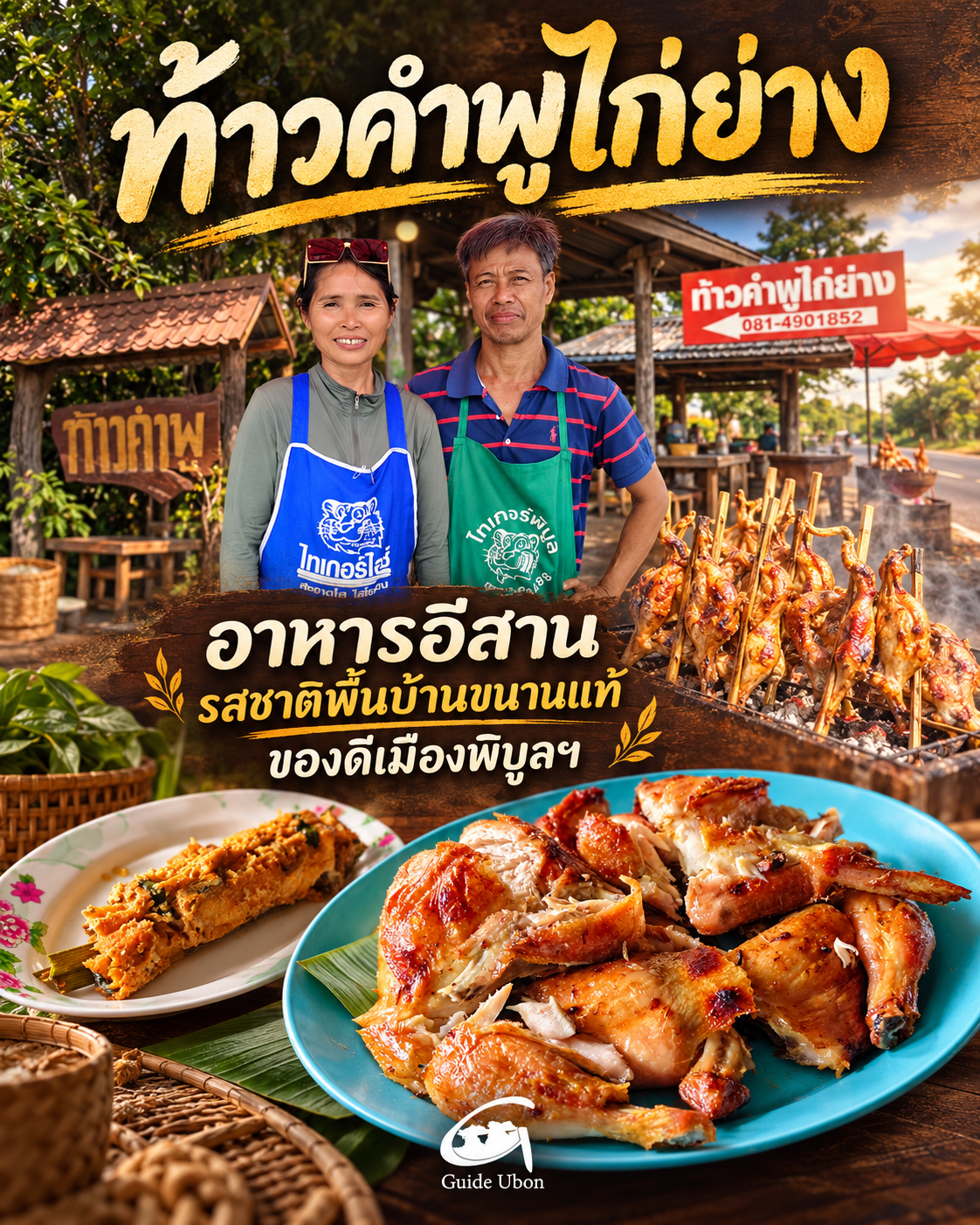แวะชิม ท้าวคำพูไก่ย่าง อาหารอีสานพื้นบ้าน ของดีเมืองพิบูลฯ